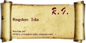 Regdon Ida névjegykártya